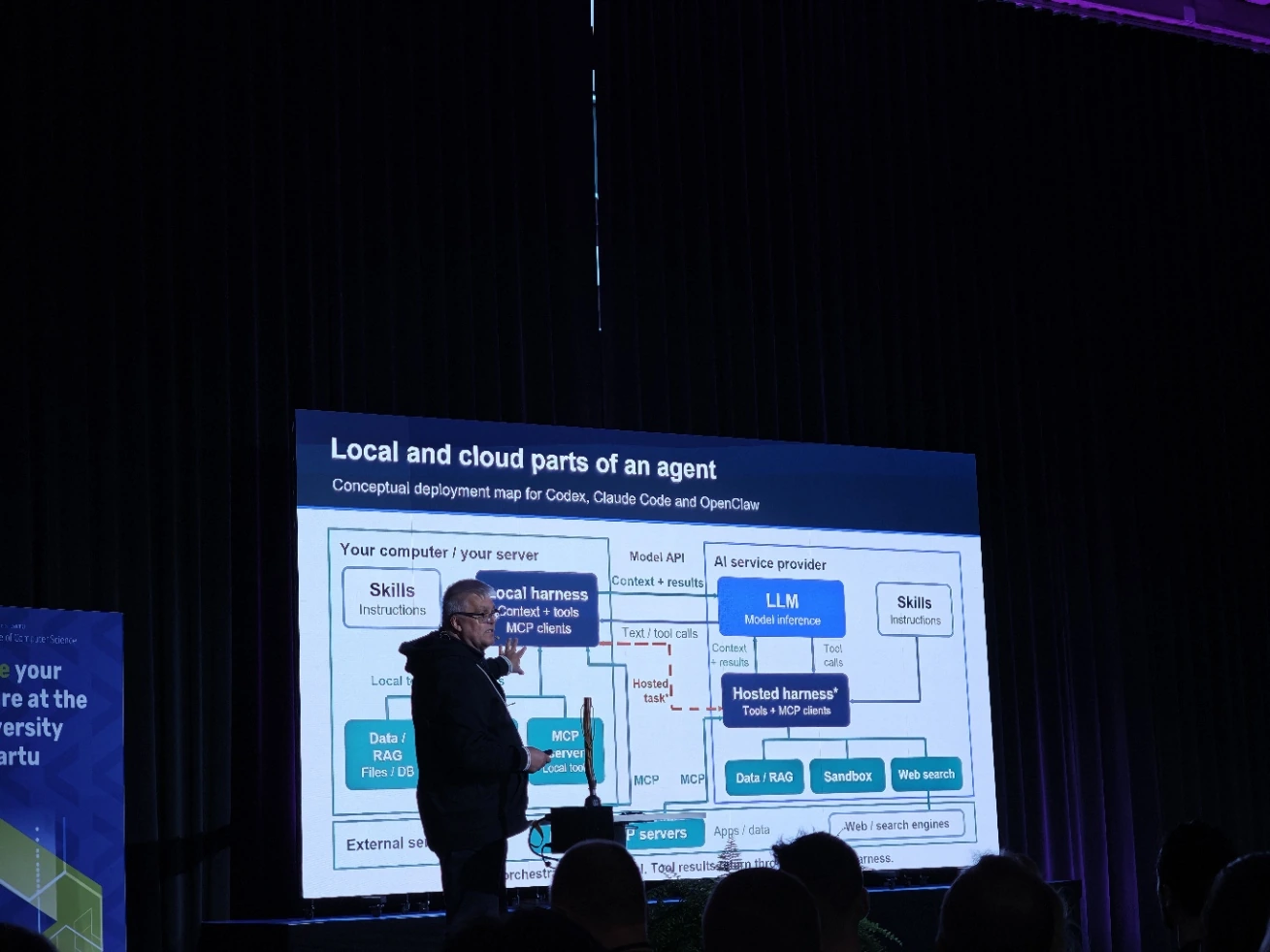 Jaak Vilo explains how the local and cloud components of an AI agent connect.
